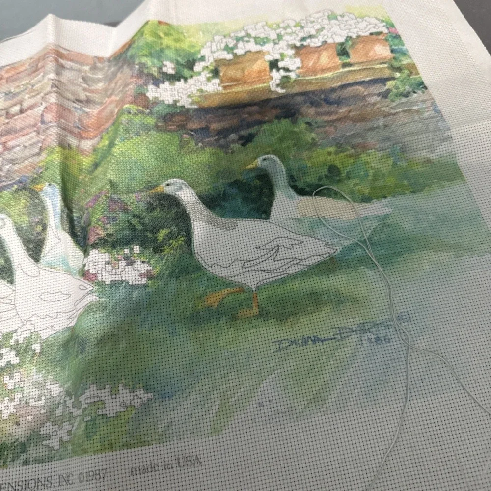Dimensions Afternoon Stroll Cross‎ Stitch Kit 3636 Pre-printed Cloth Only
